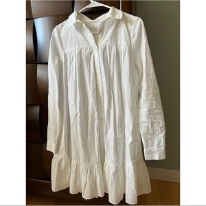 ASOS DESIGN Cotton Mini Smock Shirt Dress with Pep
Hem in White